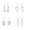4 pair/LOT  Sterling  Earring Set  Color Fashion Charms Earrings for Women Lady Girl Wedding Jewelry  Cute