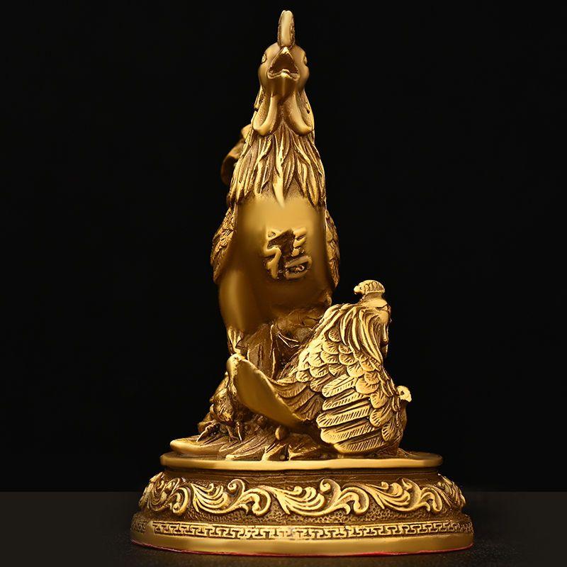 Медные куриные украшения Золотые монеты Счастливые куры Благоприятные украшения Гостиная Фойе Офисное украшение