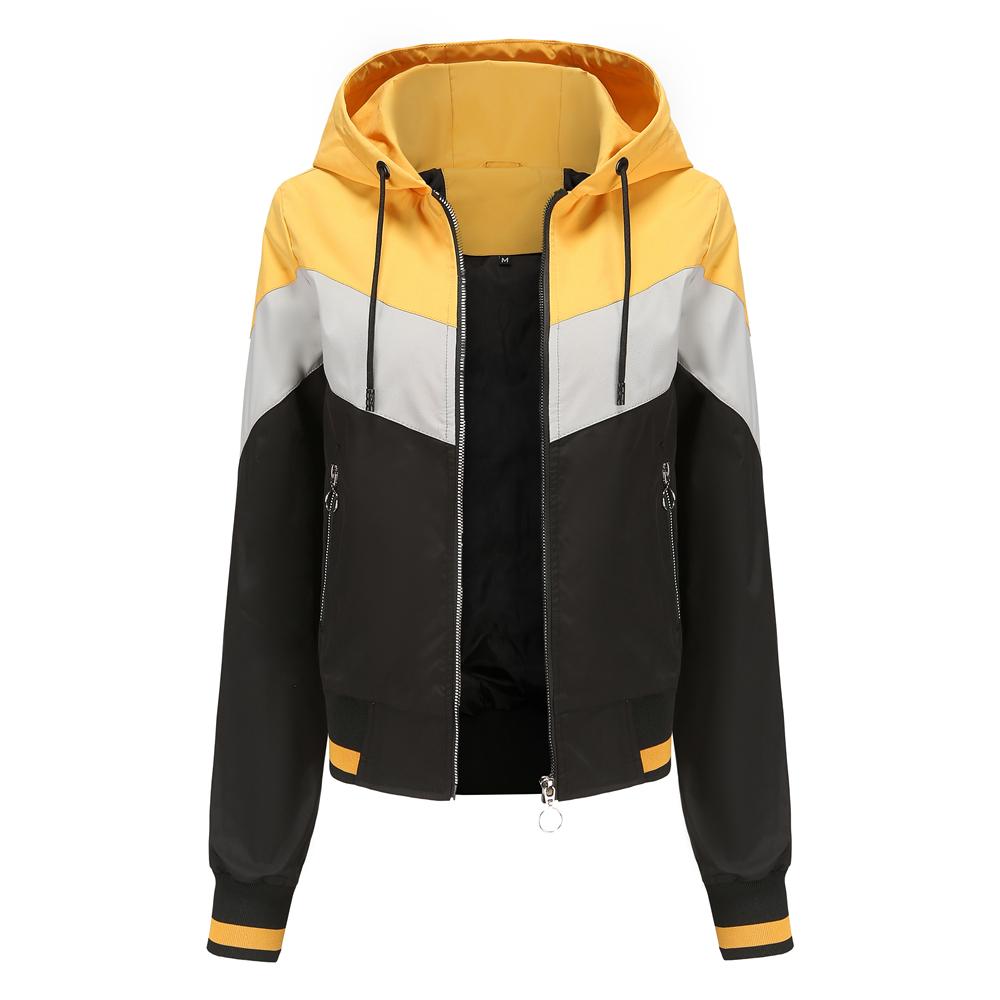 Женские ветровки Тонкая застежка-молния Куртки с капюшоном Легкий дождевик Короткий плащ Весна Осень Ветровка Уличная повседневная одежда