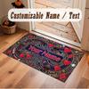 Other Similar Designs Theme Soft Crystal Velvet Rug Custom Name & Text Print Non Slip Floor Rug for Bedroom Living Room
