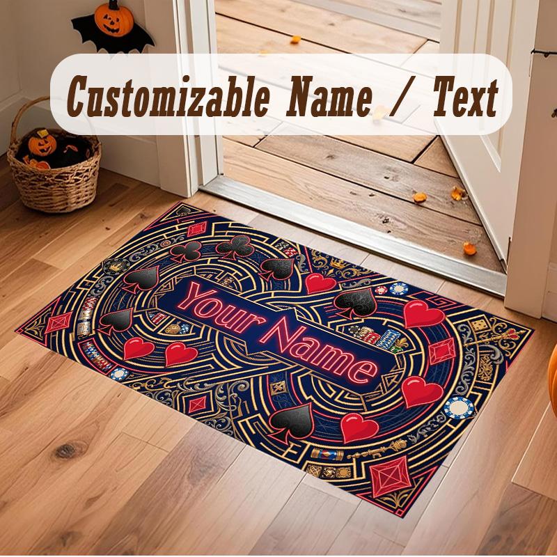 Other Similar Designs Theme Soft Crystal Velvet Rug Custom Name & Text Print Non Slip Floor Rug for Bedroom Living Room