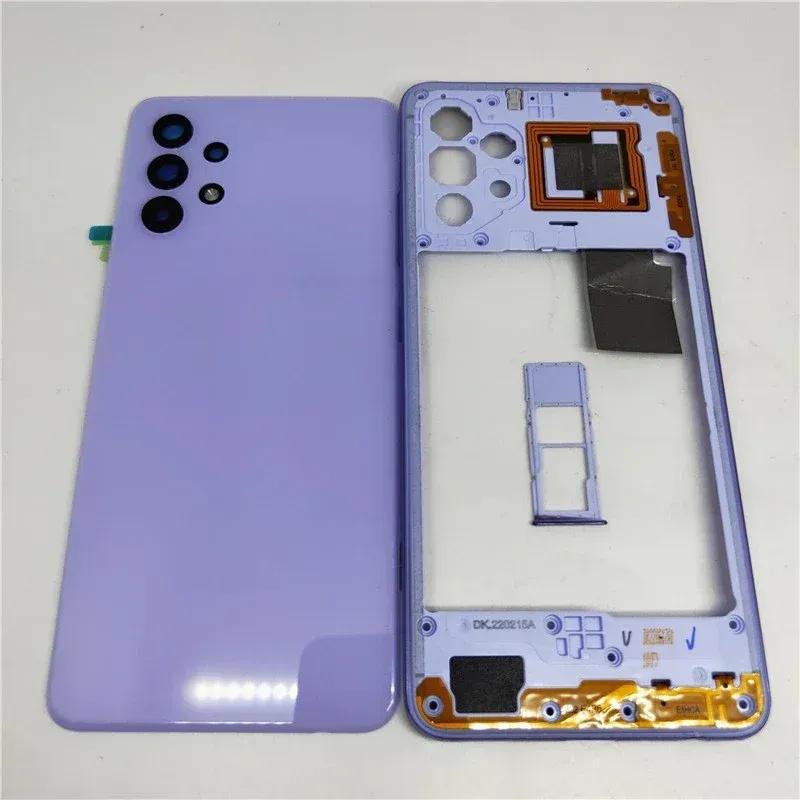 Полный корпус для Samsung Galaxy A32 4G A325, крышка средней рамки, задняя крышка аккумулятора, задняя крышка, запчасти для ремонта