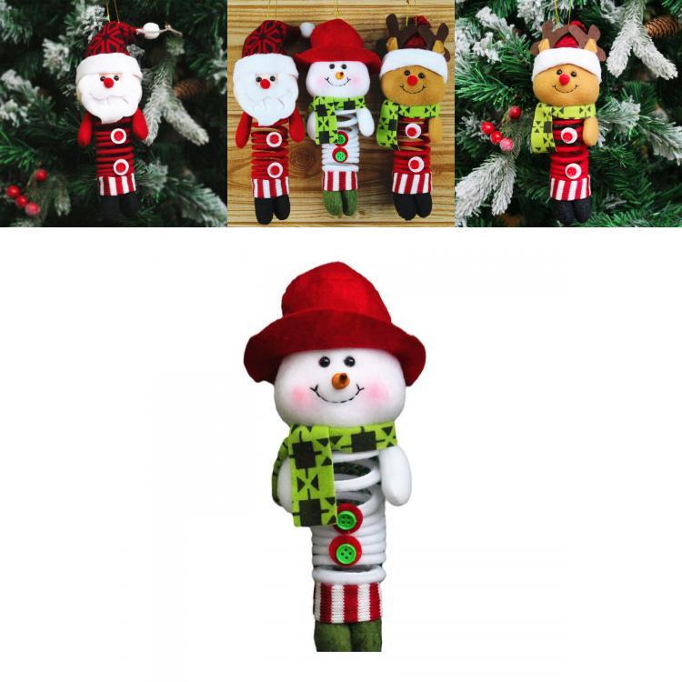 Christmas Decor Santa Snowman Reindeer Fabric Swinging Ornament For Holiday Tree