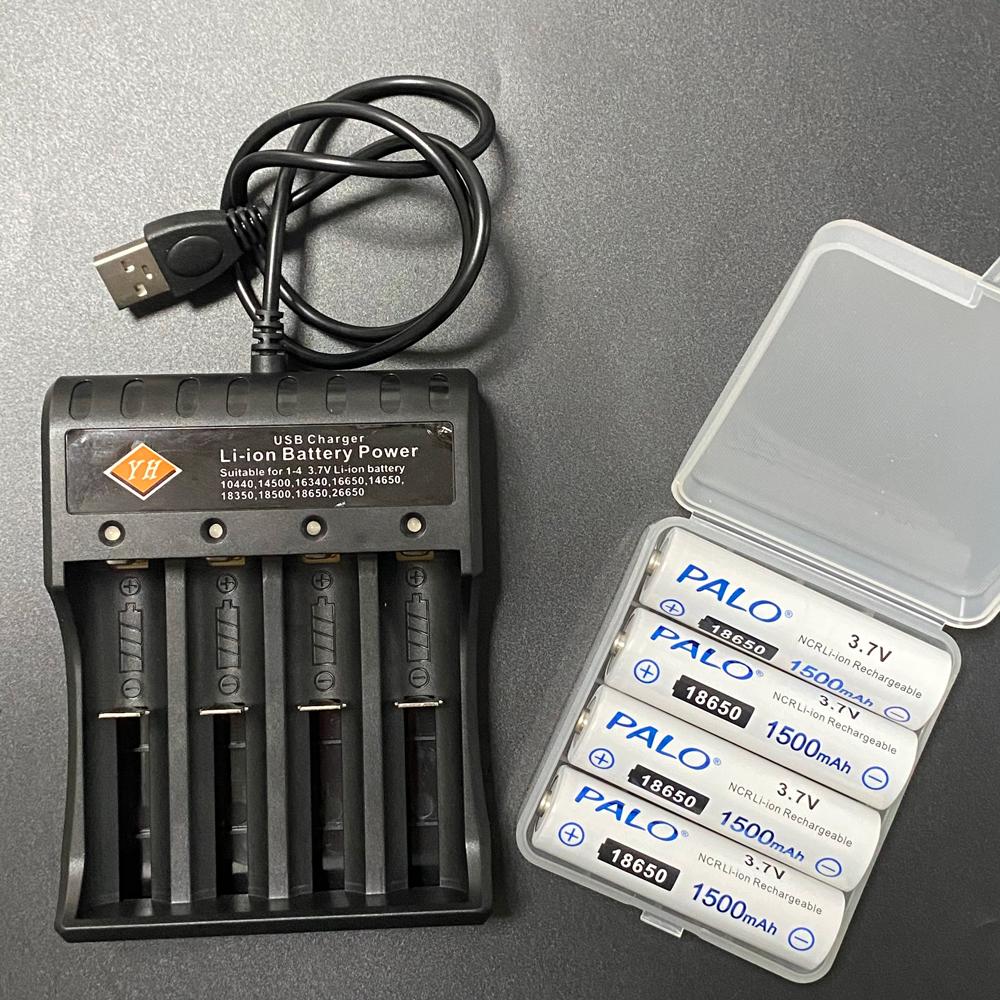 PALO 100% Original 18650 Battery 3.7V 18650 Lithium Ion Rechargeable Batteries 18650 Li-Ion Battery for Laser Pen Light Flashlig