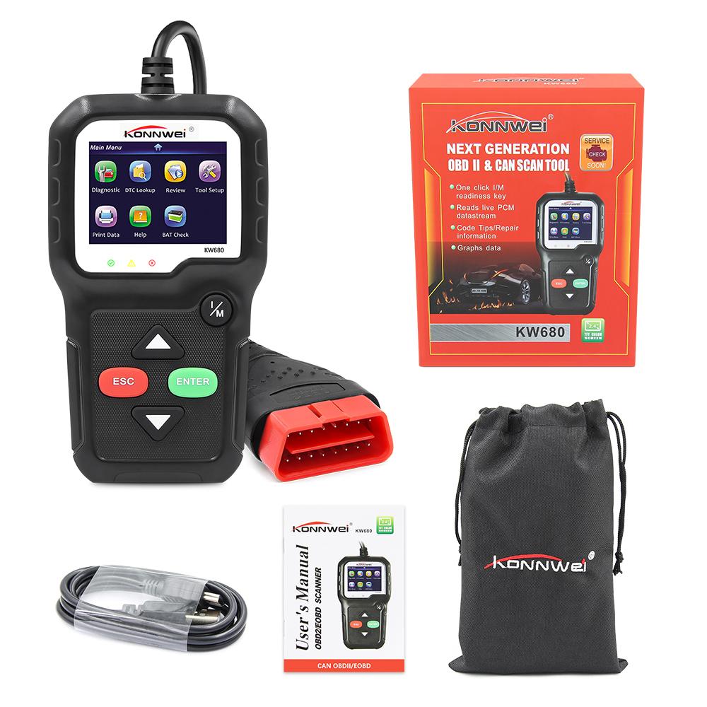 KONNWEI KW680 считывает четкие коды ошибок OBD2 автомобильный сканер OBD2 сканер OBD автомобильный диагностический автоматический диагностический инструмент