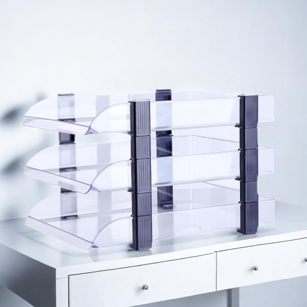 Ikeem A4 Лоток для документов формата А4 Вертикальный А4 Широкий 2 яруса 3 яруса 4 яруса 6 ярусов Акриловый лоток Хранение документов Настольное хранение Прозрачный