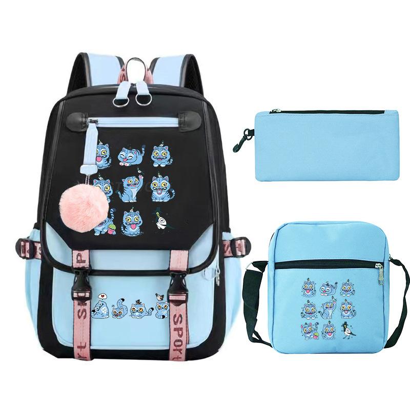 Animation Cartoon With High Value Schoolbag, Primary And Secondary School Students Leisure Backpack, Pencil Bag Set