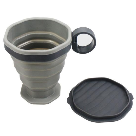 Складная дорожная чашка, силиконовая переносная кофейная чашка для горячих и холодных напитков, многоразовый карманный стакан для кофе на вынос