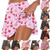 Женские спортивные эластичные плиссированные теннисные юбки с принтом ко Дню святого Валентина, внутренние шорты для занятий йогой, эластичные спортивные шорты для гольфа