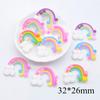 10Pcs 32*26mm Rainbow Flatback Resin Scrapbooking DIY Stick On Patches Flatback Decor Embellishment Accessories