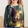 Детская одежда от 6 до 14 лет Dream Elves 3d Pattern 2023 Осенний детский топ для девочек Футболка Модные футболки с замком