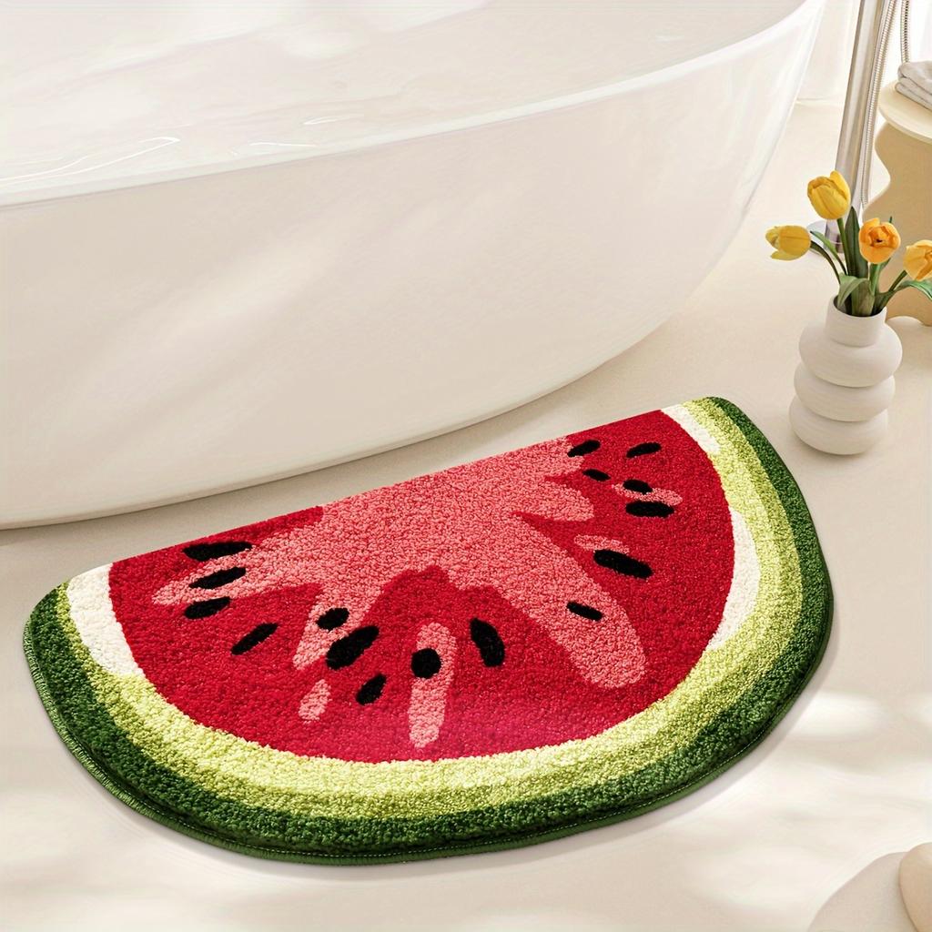 Ultra-Soft Fruit Pattern Bath Mat - Non-Slip, Absorbent & Machine Washable Rug for Shower, Bathtub, and Sink - Perfect Christmas Gift, Christmas Decor