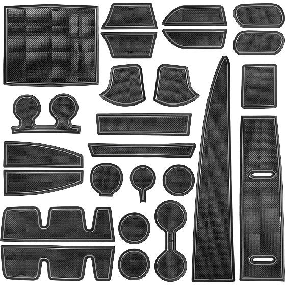 SENSHINE Cup Holder Ert For Toyota Sienna Accessories 2024 Center Console Liner Door Pocket Non-Slip Anti Dust Pad Premium Interior 25Pcs Set
