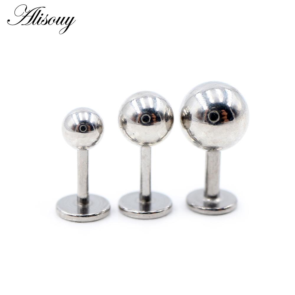 Alisouy, 2 шт., 4 мм, длина, шарик из нержавеющей стали, 16 г/20 г, козелок, спираль, губная серьга, кольца-гвоздики для хряща, пирсинг ушей, украшения для тела