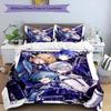 3pcs Duvet Cover Set (1*Duvet Cover + 2*Pillowcase, Without Core), Genshin Impact Print Bedding Set, Bedroom Decor, All‑Season, Birthday Gift