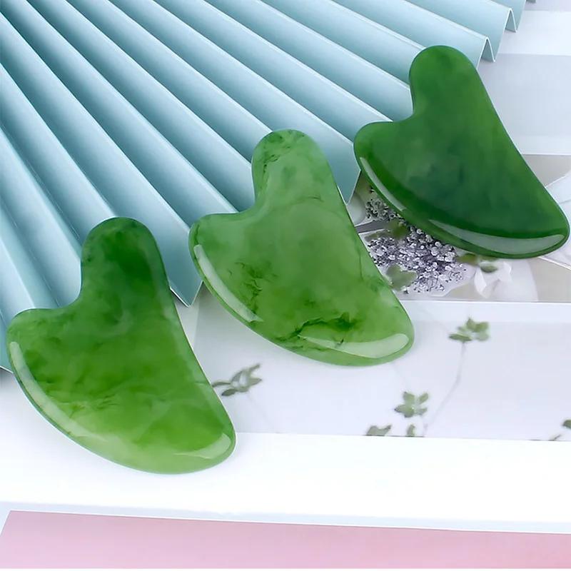 Natural Jade Gua Sha Scraper Facial Massager Tool Rose Quartz Guasha Massage Board Face Lift Slim Gouache Scraper Scraping Plate