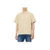 Calvin Klein Casual Minimalist Embroidered Pocket Pleated Cotton Short Sleeve Shirt Men Shirts Khaki J325603