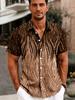 Trendy New Fashion Retro Textured Gradient Print Short-Sleeve Shirt for Men. The Vintage Style Is Perfect for Gifting
