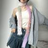 Gothic Punk Y2K Faux Fur Scarf Harajuku Choker Streamer Fashion Narrow Long Scarf  Girl