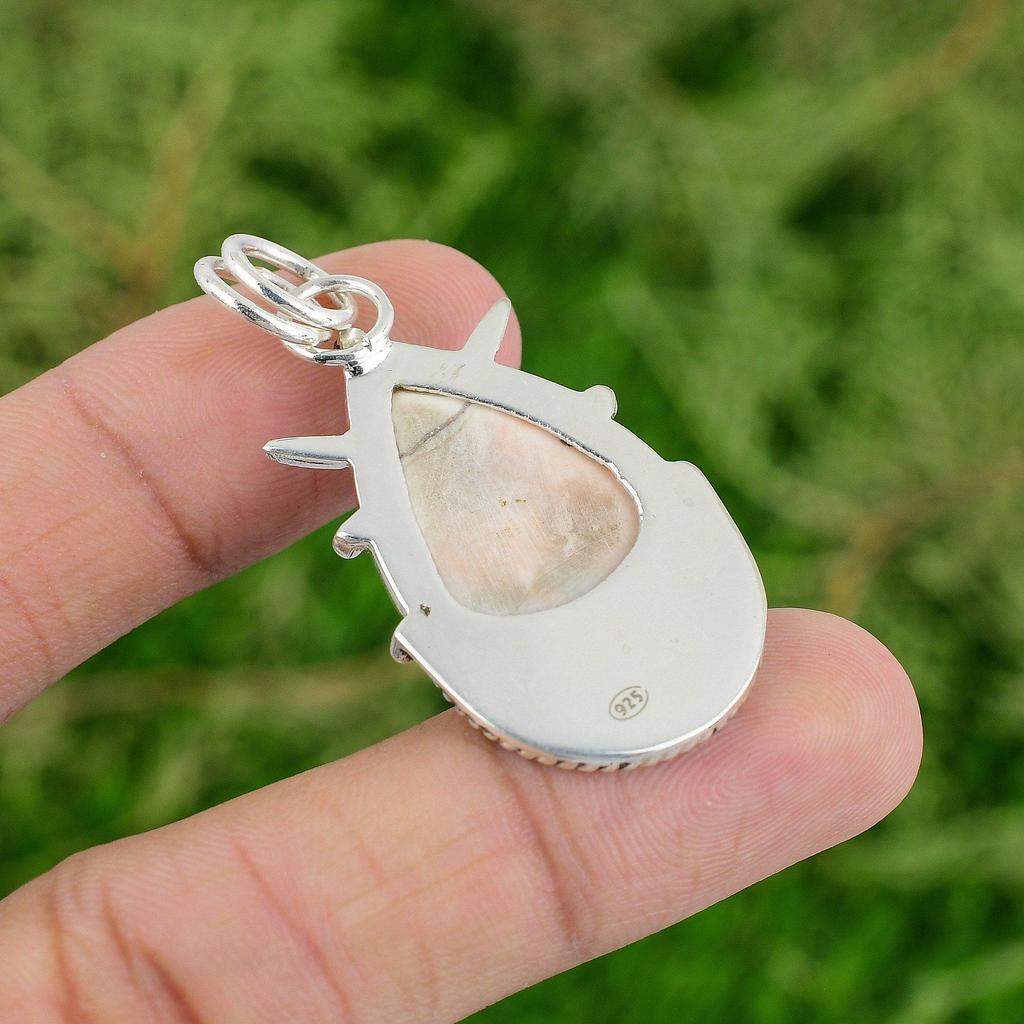 Scolecite Pendant 925 Sterling Silver Pendant Natural Gemstone Pendant Handmade Pendant Silver Jewelry Gifts For Him