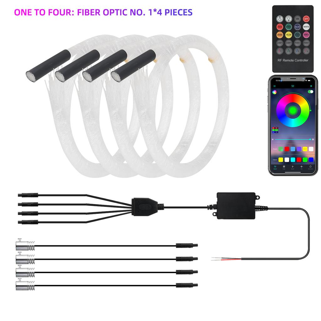 Звездный свет на крыше автомобиля RGB Внутренний окружающий свет Управление через приложение Пульт дистанционного управления Оптоволоконный звездный потолочный светильник Звездное небо на потолке для автомобиля дома