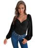 YYFS Women's Fashion Casual Solid Color Print Summer Spring Long Sleeve V-Neck Bodysuits