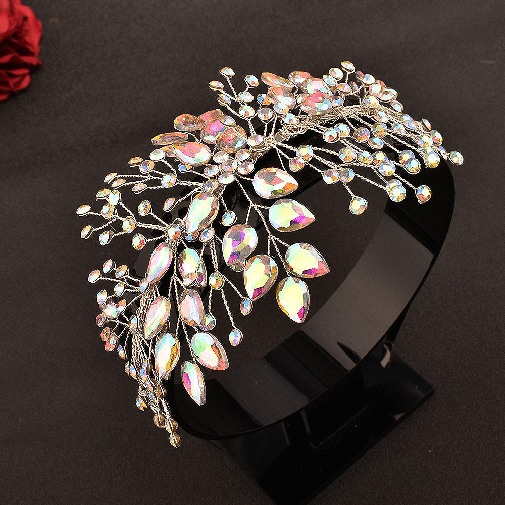 Rhinestone Wedding Hair Accessories Leaf Design Bridal Headband Bridal Headpiece For Women
