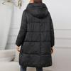 Women's Casual Jacket Lightweight Hooded Coat Mid-length Cotton Comfortable Warm Coat With Pocket