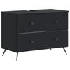 3 Piece Bathroom Cabinet System BREDA Black Wood Material