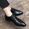 Fashion Mens Luxury Casual Triple Joint Wedding Shoes Handmade Trend Fashion Dress Shoes Black Formal Derby Shoes Gentleman Men's Shoes