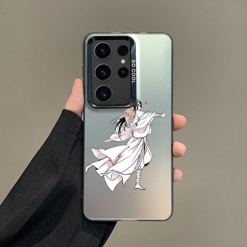 Чехол для Samsung A56 A36 A26 A24 A16 A14 A12 A32 A50 A70 A22 A34 A54 A52 5G A06 4G Серебристый IMD Чехол Благословение Небесных Чиновников