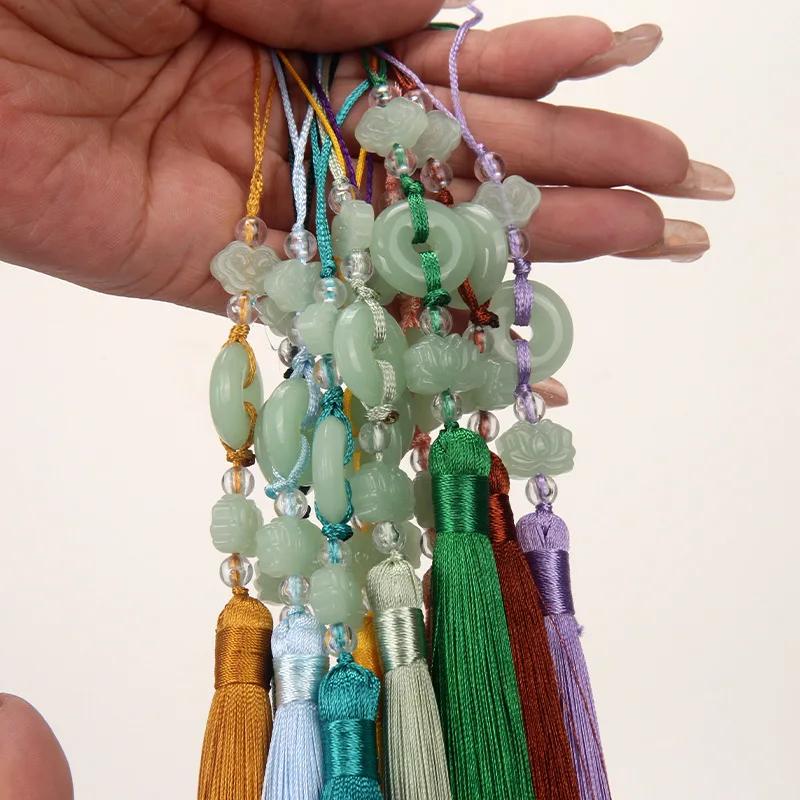 2 шт. Имитация китайского узла с кисточками DIY Подвеска для штор, одежды, сумки, поделок Классический стиль Подвеска-кисточка 13 см Бахрома с бусинами