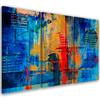 Three Piece Picture Canvas Print Blue Abstract Hand Painted