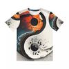 Vintage 3D Print Steel Yin Yang Tai Chi Print Mens Short-sleeve T-Shirt Casual T Shirt Couples T-shirts Chinese Style Loose Tees