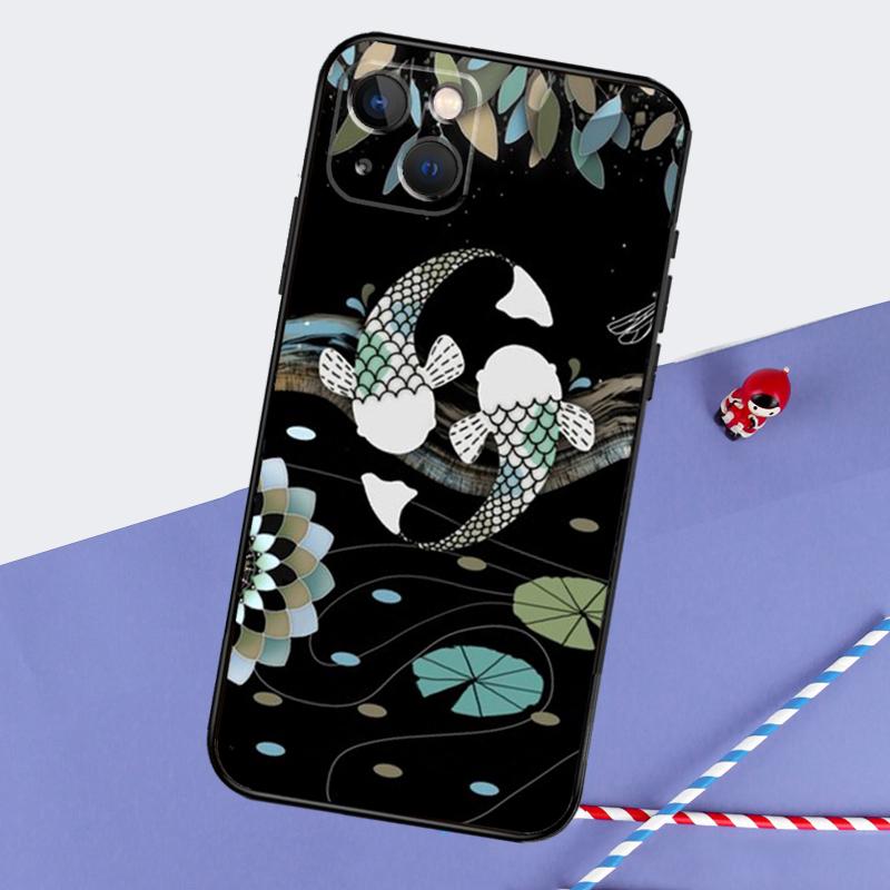 Чехол для телефона с изображением рыбы Кои Инь-Ян для iPhone 16 Pro Max 12 13 Mini 11 14 15 Pro Max XR 15 16 Plus 16e Задняя крышка