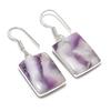Натуральный камень Шеврон Аметист Ювелирное изделие из стерлингового серебра 925 пробы Серьга 1,58" AEE-10985