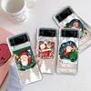 Роскошный чехол с рождественским рисунком снеговика для Samsung Galaxy Z Flip 3 4 5g Funda Z Flip3, прозрачный жесткий противоударный чехол для телефона