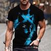 Футболка с волком и 3d цифровым животным принтом, графический camisa hombre, повседневные футболки с короткими рукавами, удобные пуловеры, топы, мужская одежда