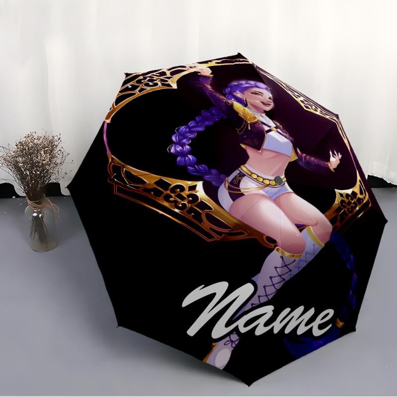 Personalized Name K-KPop Demon Hunters Print Umbrella - Automatic Open/Close, Eight-Rib Durable Frame, Automatic Folding Umbrella