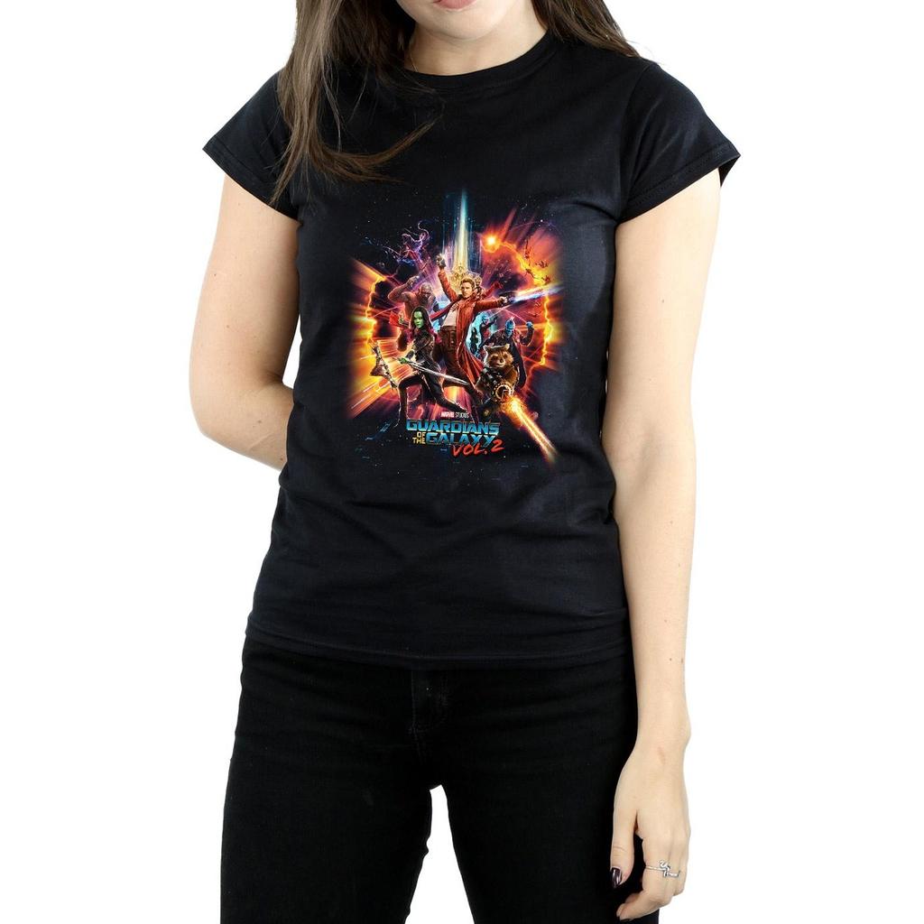 Marvel Womens/Ladies Guardians Of The Galaxy Vol. 2 Team Poster Cotton T-Shirt