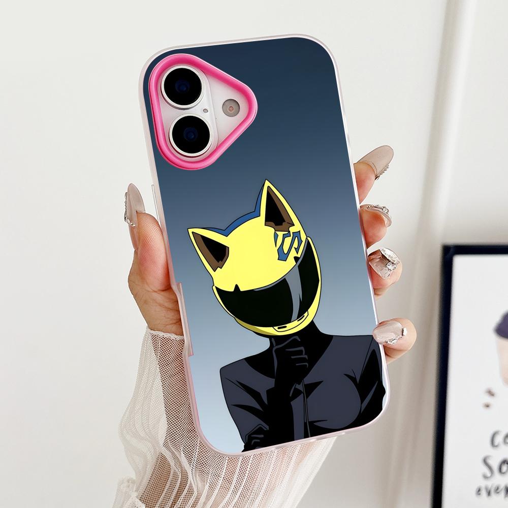 Anime Durarara Phone Case for iPhone 17 16 15 14 13 12 11 Air Pro Max Plus Jelly Double layer Rose Red Cover