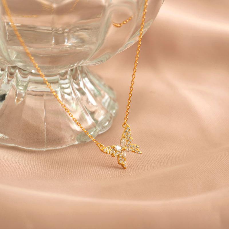 Ожерелье-бабочка, изысканный дизайн, женское ожерелье, темперамент, ключичная цепочка, новый стиль