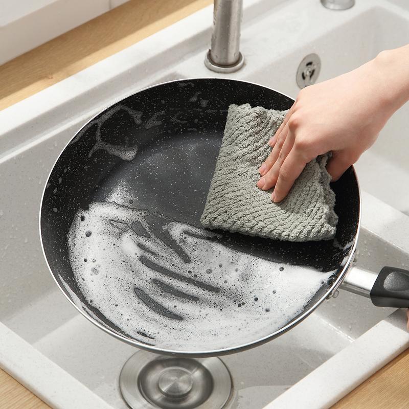 New 10PCS Microfiber DishCloth Non-stick Oil Absorbent Towel for Kitchen Multifunction Household Bathroom Towels Kitchen 2023