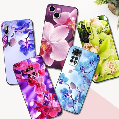 Черный чехол из ТПУ для OPPO A16 A16S A55 A94 F17 F19 Pro Reno4 Reno5 Lite Reno6 4G Reno6 5G Reno 4 5 6 Чехол с изображением цветов орхидей
