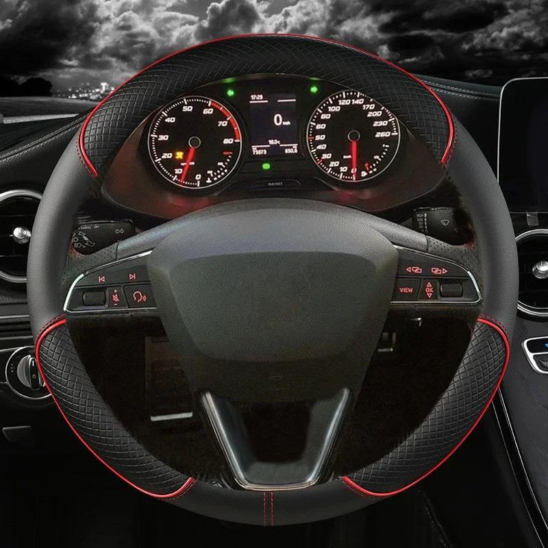 Чехол на руль автомобиля из микрофибры 38 см, нескользящий, для Seat Tarraco Arona Ateca Ibiza Toledo Mii Leon Arosa Exeo ST FR