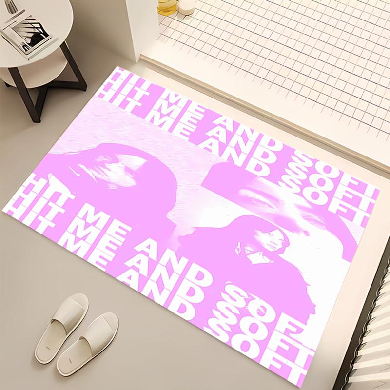 1pc singer Billie Eilish2 Print Area Rug - Soft, Washable Non-Slip Indoor Mat, Living Room, Home Office Decorative Rug,Office Decorative