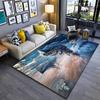 Battleship Fleet on Stormy Seas Rug Non-slip rug suitable for living room and bedroom sofas.
