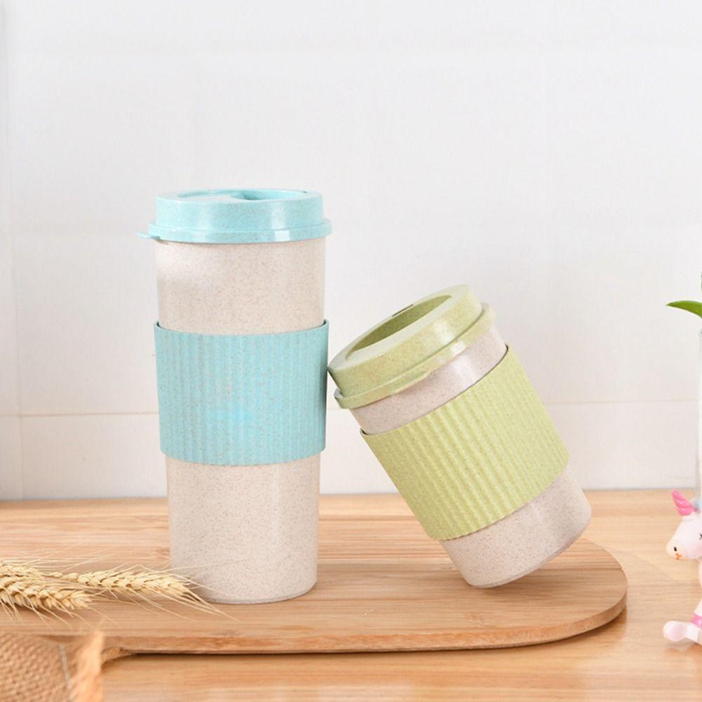 Picnic Outdoor Eco-friendly Travel Portable Wheat Straw Tumbler Cup Tea Cup Drinkware Coffee Mug