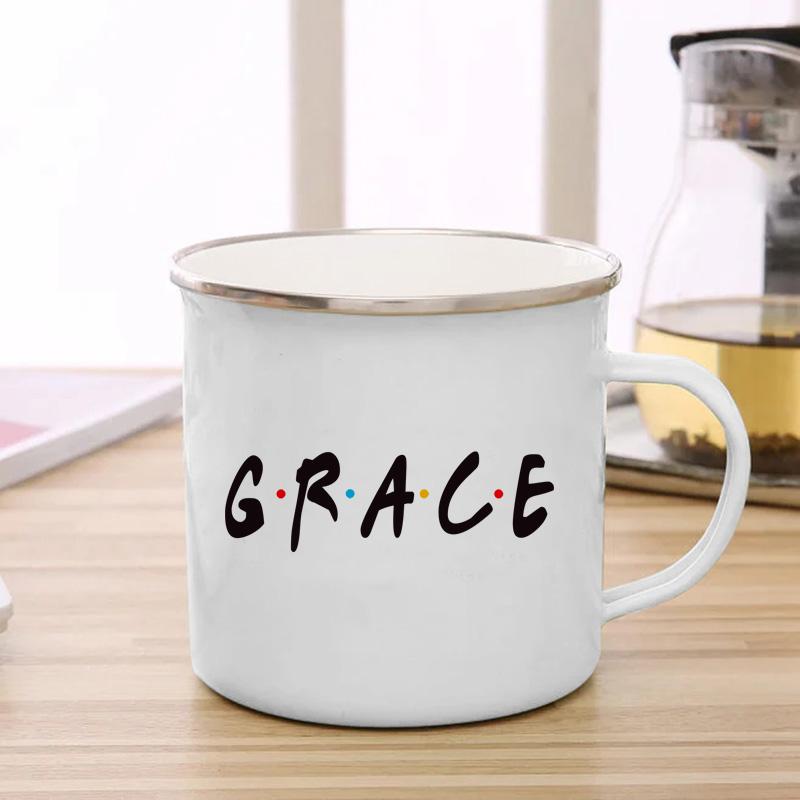 Кружка для чая Friends Creative Enamel с ручкой для женщин, для завтрака, десерта, молока, кружки для путешествий, кофе, воды, праздничные подарки