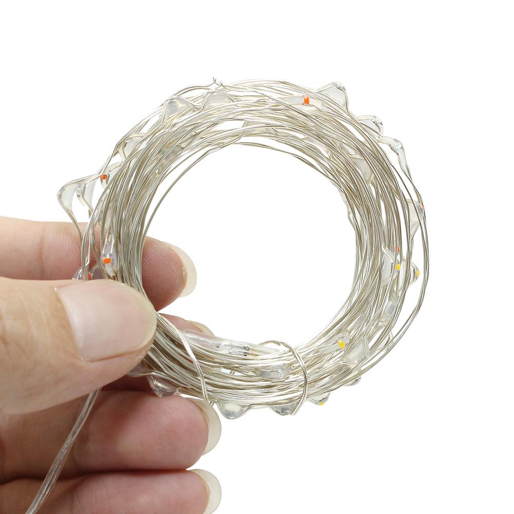 1 м, 2 м, 3 м, 5 м светодиодные гирлянды с серебряной проволокой, фея, 10-50 светодиодов, гирлянда для дома, рождественская елка, украшение для свадебной вечеринки
